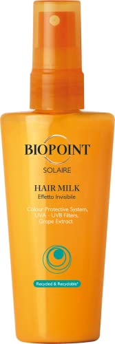 Biopoint Solaire Hair Milk Sonnenschutzspray für Haar, feuchtigkeitsspendende und pflegende Wirkung, unsichtbare Textur, verleiht Schutz und Glanz, 100 ml