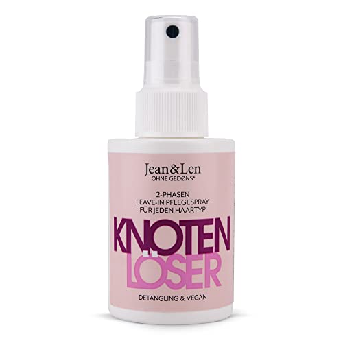Jean & Len Knotenlöser 2-Phasen Leave-In Spray, für jeden Haartyp geeignet, entwirrt das Haar & verbessert die Kämmbarkeit, frischer Duft, Detangling Spray, ohne Parabene & Silikone, vegan, 100 ml