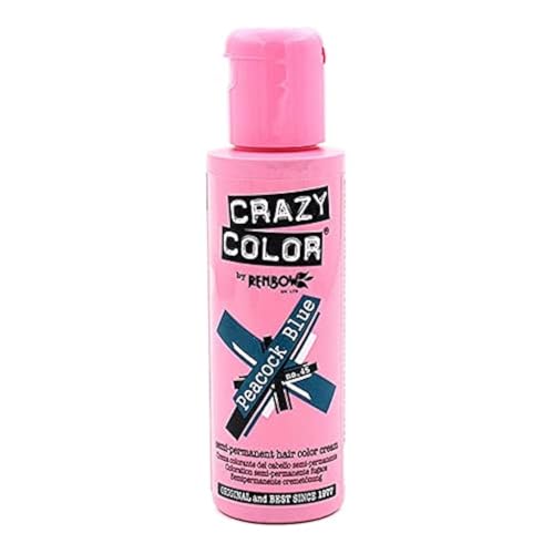 Renbow Crazy Color Semi-Permanent Hair Color Dye peacock blue 45-100 ml, 1er pack (1 x 115 g)