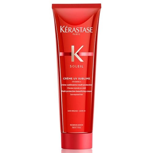 Kérastase Leave-in Sonnenschutz für jedes Haar, Für mehr Glanz, Geschmeidigkeit und weniger Frizz, Crème UV Sublime Creme, Soleil, 150 ml