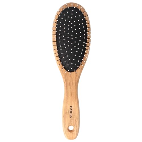 PARSA Beauty Haarbürste Haar Bürste Hair Brush Holz Massagebürste mit Metallpins Entwirrbürste für ein natürlich schönes Haarstyling