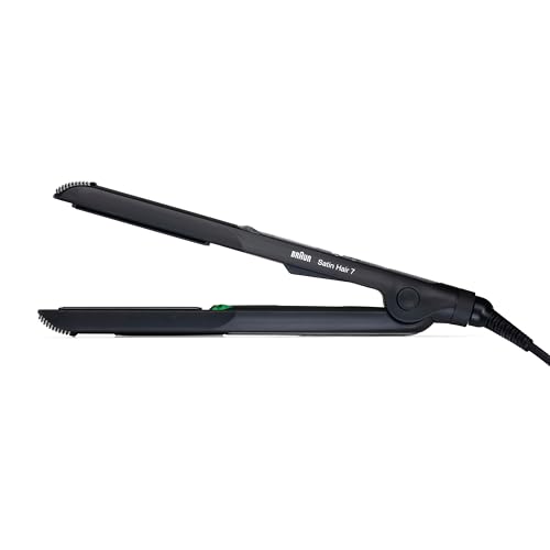 Braun Satin Hair 7 Glätteisen, Haarglätter mit IonTec, ST710, schwarz/silber