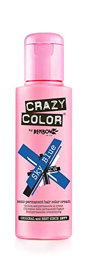 Renbow Crazy Color Semi-Permanent Hair Color Dye sky blue 59-100 ml, 1er pack (1 x 115 g)