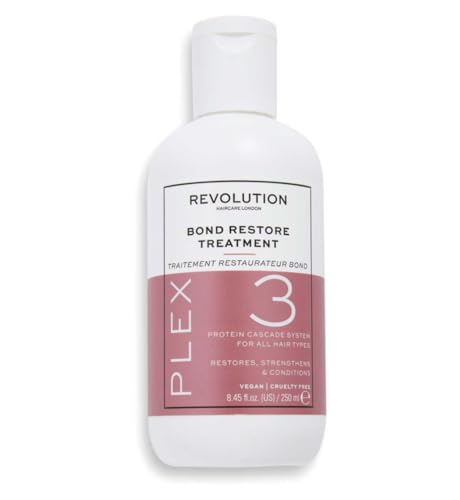 Revolution Haircare Plex 3 Bond Restore Treatment, Wiederherstellung und Pflege für geschädigtes und trockenes Haar, Supergröße, 250 ml