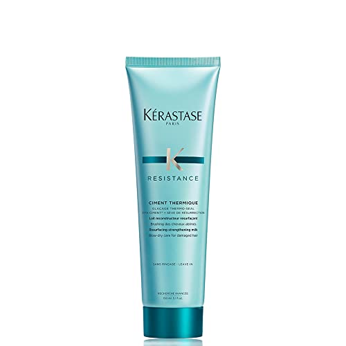 Kérastase Haarmilch für geschädigtes Haar, Mit Anti-Spliss Effekt für gesundes Haar, Ciment Thermique Hitzeschutz, Résistance, 150 ml