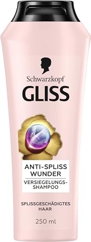 Gliss Shampoo Anti-Spliss Wunder (250 ml), Haarshampoo mit Ion-Komplex & Traubenkern-Öl, Pflegeshampoo für geschädigtes Haar versiegelt Spliss langanhaltend