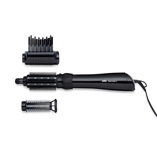 Braun Satin Hair 5 Warmluft-Lockenbürste mit Volumenaufsatz und Speziellen Stylingaufsätzen, AS 530, schwarz , 1er Pack