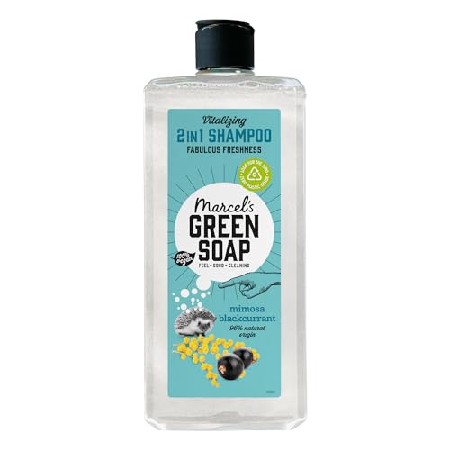 Marcel's Green Soap Shampoo - Mimose & Schwarze Johannisbeere Duft, angereichert mit natürlichen Ölen, 97% natürlich, 98% biologisch abbaubar, Vegan, 300ml - Sanfte Pflege für Haar & Planet
