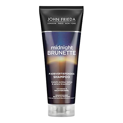 John Frieda - Midnight Brunette Shampoo - Inhalt: 250ml - Intensiviert dunkle Nuancen mit Farbpigmenten & Kakao - Für braunes & brünettes Haar
