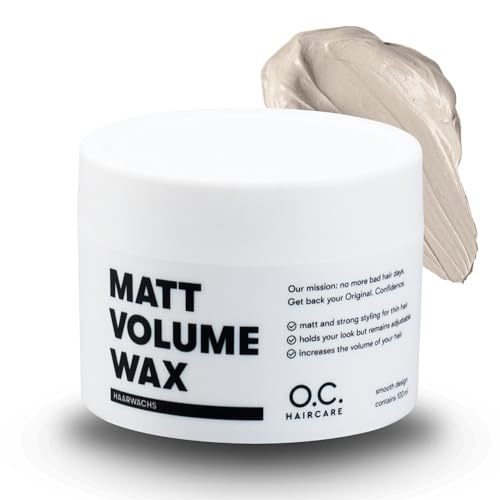 O.C. Haircare Matt Volume Wax – starkes Volumen Haarwachs für Männer - matte Struktur, gesunder Glanz & starker Halt - ganz ohne Verkleben - ideal für feines und dünnes Haar - sofort mehr Volumen