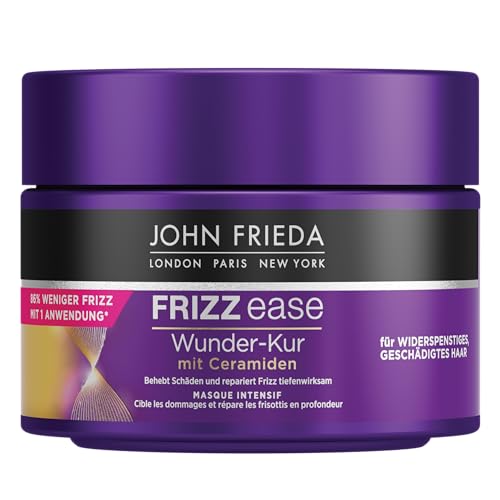 John Frieda Frizz Ease Wunder-Kur - Tiefenwirksame Haarkur - Inhalt: 250ml - Für widerspenstiges Haar - Intensiv-Reparatur und Kräftigung