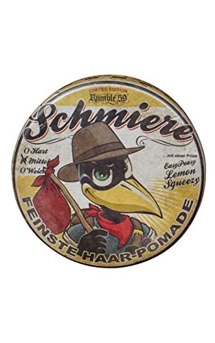 Rumble59 Schmiere Limited Edition - Greasy Lemon - Pomade Herren - Haarwachs für mittel starke Haare, Haarstyling Hair Wax haarpaste haarcreme haarwax Haar Wax, 140ml