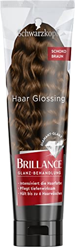 Brillance Glanz-Behandlung, Haar Glossing Schoko Braun (150 ml), pflegt und intensiviert die Haarfarbe, kann wie eine Haarmaske angewendet werden, hält bis zu 6 Haarwäschen(Verpackung kann variieren)
