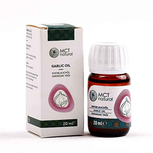MCT natural Veganes Knoblauchöl 20ml - 100% naturreine Naturkosmetik - als Pflegeöl & für Speisen - stärkt Immunsystem & Knochen, antibakteriell, hilft bei Haarausfall