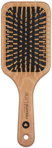 Natur-Haar-Bürste Holz Fripac-Medis Natural Line Paddle-Brush, 9-reihig, zum täglichen Durchkämmen und Entwirren der Haare, abgerundete Borsten, antistatisch für lange und dicke Haare | 1er Pack