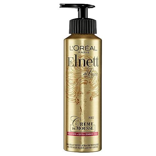 L'Oréal Paris Elnett Schaumfestiger für Volumen und extra starken Halt, Hitzeschutz & Styling, Crème de Mousse, 1 x 200 ml