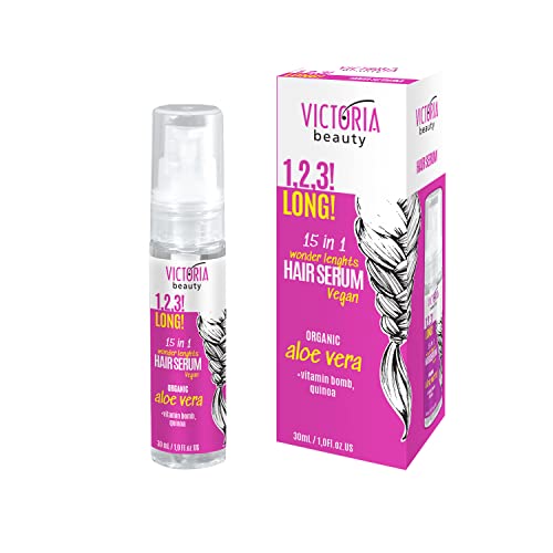 Victoria Beauty - Haarserum für Haarwachstum mit Bio Aloe Vera, Quinoa und Vitaminen A, B3 und B5, optimale Haarpflege für Frauen, Hair Serum, spendet viel Feuchtigkeit, 30ml