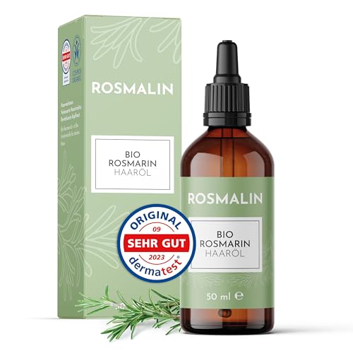 Rosmalin® Rosmarinöl Haare | Haarwachstum beschleunigen | 100% Bio Haaröl - Dermatologisch getestet - für Frauen & Männer geeignet - Zertifizierte Naturkosmetik aus Deutschland