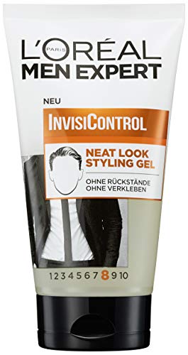 L'Oréal Men Expert Styling Gel für Männer, Neat Look Haarstyling-Gel zum Modellieren der Haare und natürliches Stylen der Haare, InvisiControl, 1 x 150 ml
