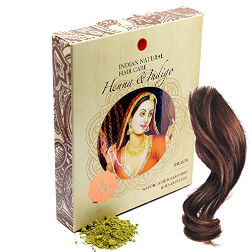 Henna & Indigo - Braun - Natürliche Haarfarbe & Haarpflege - Pulver - 200g