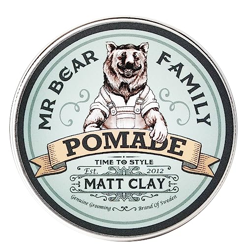 Matte Haar-Pomade für Männer – mittelstarker Halt auf Wasserbasis, enthält Volumen-Kaolin-Ton + Bentonit-Ton, nicht fettend, matte Pomade für effektive Kräuselbekämpfung, 100 ml