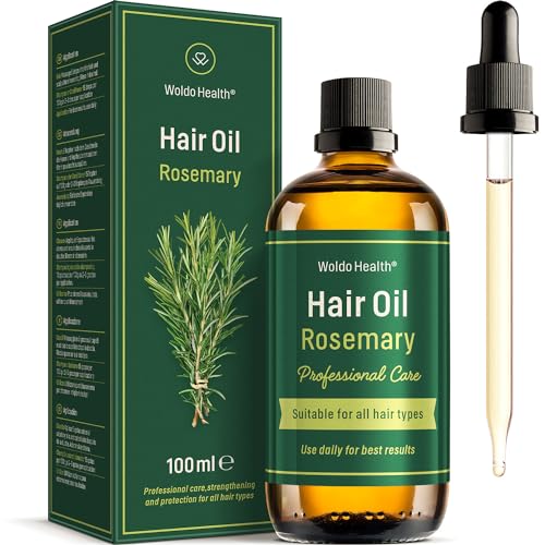 Rosmarinöl für Haare mit Rizinusöl, Biotin, Vitamin E & B7 - Kopfhaut- und Haarstärkungsöl für gesundes Haarwachstum
