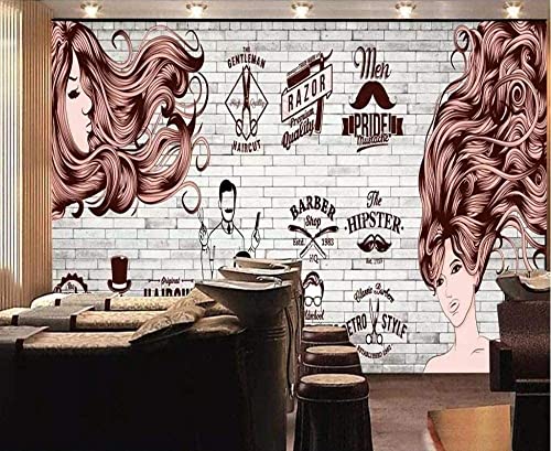 3D Europäischer Friseursalon Für Frisurentrends Wandbild Kinder Schlafzimmer Wohnzimmer Tapeten 3D Tapete Wohnkultur Paste Wohnzimmer Die Wand Für Schlafzimmer Wandbild Abnehmbare Wandposter Selbstkl