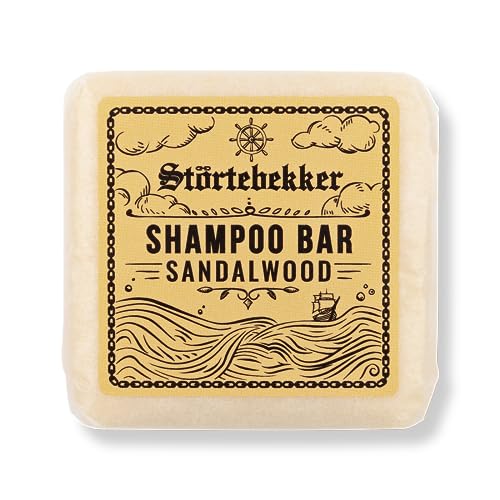Störtebekker® Premium Festes Shampoo Sandelholz - Veganes, Handgefertigtes Shampoo für Herren & Damen - Duschpflege für Haar, Gesicht & Körper - Festes Feuchtigkeits-Shampoo - Shampoo Bar