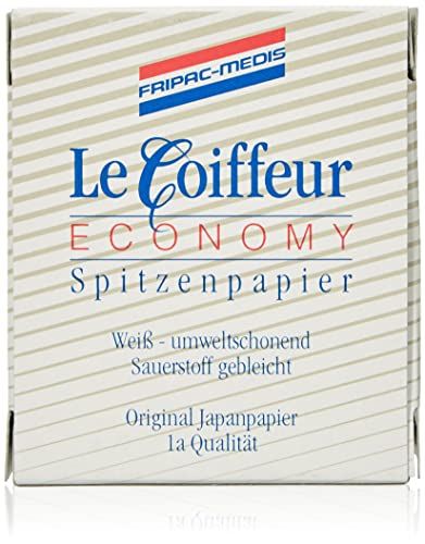 Fripac-Medis Le Coiffeur Spitzenpapier Spenderpackung mit Patentöffnung, Blattgröße 68 x 51 mm, 500 Blatt, weiß