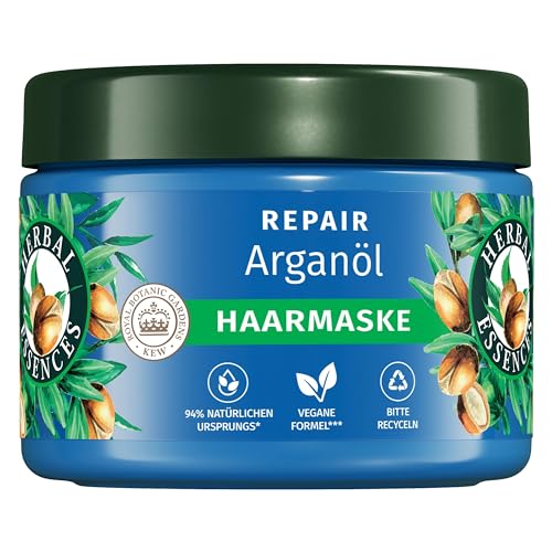 Herbal Essences Repair Haarmaske mit Arganöl 300ml. Von geschädigtem zu Geschmeidigerem, Glänzenden Haar, Intensive Pflege, Mit Inhaltsstoffen natürlichen Ursprungs, Vegan