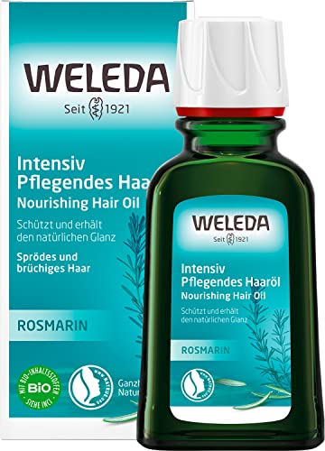 WELEDA Bio Rosmarin Haaröl - Naturkosmetik Intensivpflege Haarkur mit Rosmarinöl fördert das natürliche Haarwachstum & eine gesunde Kopfhaut. Haarpflege für sprödes & brüchiges Haar (vegan / 50ml)